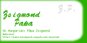 zsigmond papa business card