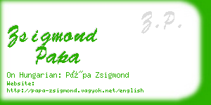 zsigmond papa business card